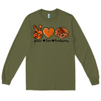 Army Green peace love thanksgiving bbs Long Sleeve Tee - BundleAndBundleShop