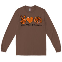 Chestnut peace love thanksgiving bbs Long Sleeve Tee - BundleAndBundleShop