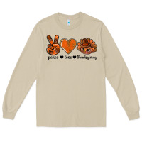 Mushroom peace love thanksgiving bbs Long Sleeve Tee - BundleAndBundleShop