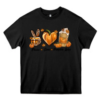 Black Peace Love Pumpkin Spice Heavy Core Tee - texasbilliewilder