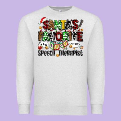 Santas Favorite Speech Therapist Premium Sweatshirt Designed By Adodesignshop