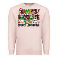 Pale Pink santas favorite speech therapist Premium Sweatshirt - AdoDesignShop