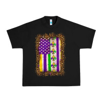 Black mardi gras usa flag leopard Urban Heavy Tee - OliviaCreatesArt