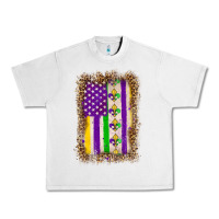 Lunar Rock mardi gras usa flag leopard Urban Heavy Tee - OliviaCreatesArt