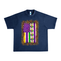Navy mardi gras usa flag leopard Urban Heavy Tee - OliviaCreatesArt