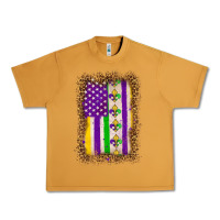 Peanut Butter mardi gras usa flag leopard Urban Heavy Tee - OliviaCreatesArt