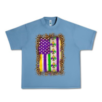 Pebble Blue mardi gras usa flag leopard Urban Heavy Tee - OliviaCreatesArt