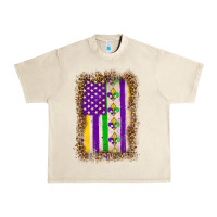Sandshell mardi gras usa flag leopard Urban Heavy Tee - OliviaCreatesArt
