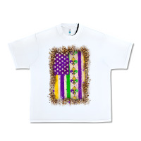 White mardi gras usa flag leopard Urban Heavy Tee - OliviaCreatesArt