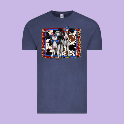 4th Of July Cows Holstein Cows Vintage Tee Designed By Jasminsmagicworld