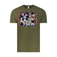 Vintage Olive 4th of July Cows Holstein Cows Vintage Tee - Jasminsmagicworld