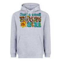 Heather Grey just a small town girl with sunflowers and money Heavyweight Hoodie - AdoDesignShop