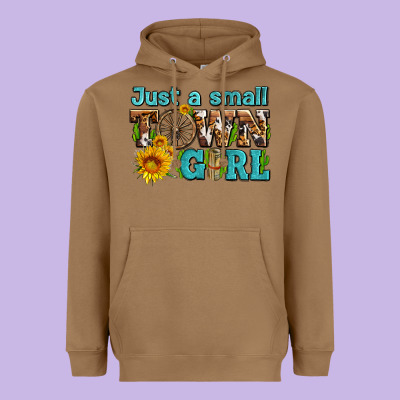 Just A Small Town Girl With Sunflowers And Money Heavyweight Hoodie Designed By Adodesignshop