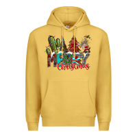 Antique Gold Merry Christmas Premium Hoodie - CowhideDigitalArt