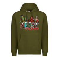 Army Green Merry Christmas Premium Hoodie - CowhideDigitalArt