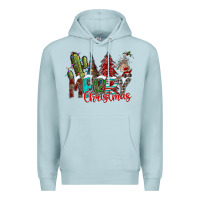 Blue Mist Merry Christmas Premium Hoodie - CowhideDigitalArt