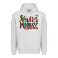 Dove Grey Merry Christmas Premium Hoodie - CowhideDigitalArt