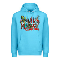 Ocean Blue Merry Christmas Premium Hoodie - CowhideDigitalArt