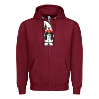 Burgundy african american nurse gnome Zipper Hoodie - BarkalooDesign