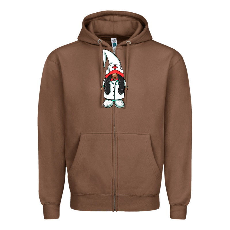 African American Nurse Gnome Zipper Hoodie by BarkalooDesign | Teevron