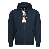 Navy african american nurse gnome Zipper Hoodie - BarkalooDesign