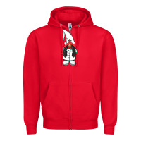 Red african american nurse gnome Zipper Hoodie - BarkalooDesign