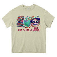 Mossy Peace love dia de los muertos Heavy Core Tee - NancyCooperArtShop