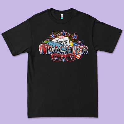 American Teacher 4th Of July Premium Tee Designed By Howdyjamesfarm