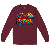 Burgundy Hot mess mom Mother's Day Long Sleeve Tee - FaDigitalArtStudio