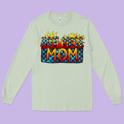 Hot Mess Mom Mother's Day Long Sleeve Tee Designed By Fadigitalartstudio