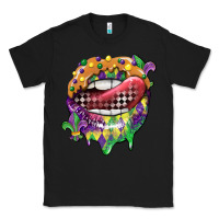 Black mardi gras lips Classic Tee - CowGirlArtShop