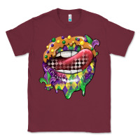Burgundy mardi gras lips Classic Tee - CowGirlArtShop