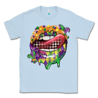 Dusty Blue mardi gras lips Classic Tee - CowGirlArtShop