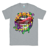Heather Grey mardi gras lips Classic Tee - CowGirlArtShop