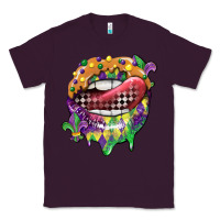 Plum mardi gras lips Classic Tee - CowGirlArtShop