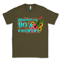 Army Green raised 90's country guitar cactus sunflower's Classic Tee - Artiststas