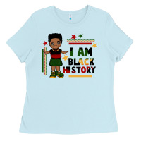 Baby Blue i am black history black boy  juneteenth Ladies Tee - CowGirlArtShop