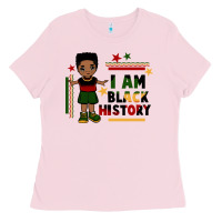 Bubblegum Pink i am black history black boy  juneteenth Ladies Tee - CowGirlArtShop
