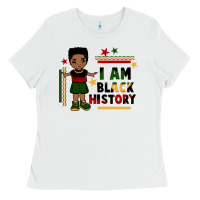 White i am black history black boy  juneteenth Ladies Tee - CowGirlArtShop