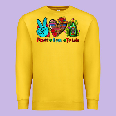 Peace Love Tequila Premium Sweatshirt Designed By Adodesignshop
