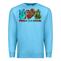 Ocean Blue peace love tequila Premium Sweatshirt - AdoDesignShop
