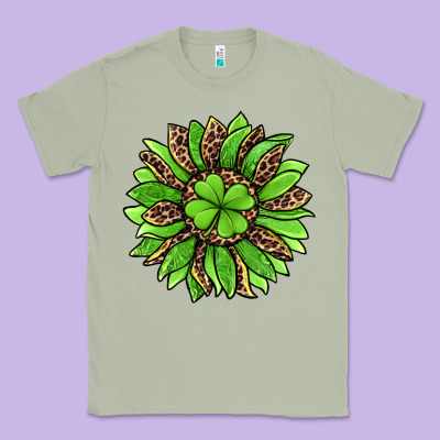 Lucky Leopard St Patricks Sunflower Classic Tee Designed By Jasminsmagicworld