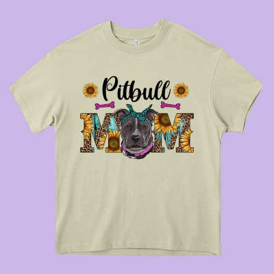Western Pitbull Mom Heavy Core Tee Designed By Ranaportraitstore