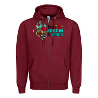 Burgundy leave judgin to jesus Zipper Hoodie - BarkalooDesign