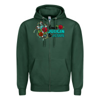 Sports Green leave judgin to jesus Zipper Hoodie - BarkalooDesign