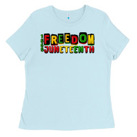 Baby Blue freedom juneteenth Ladies Tee - CowGirlArtShop