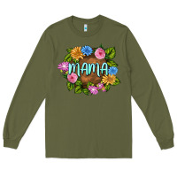 Army Green Mama Mother's Day Long Sleeve Tee - FaDigitalArtStudio