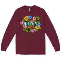 Burgundy Mama Mother's Day Long Sleeve Tee - FaDigitalArtStudio