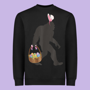 Funny Bigfoot Easter Design With Easter Basket And Bigfoot T Shirt Heavyweight Sweatshirt Designed By Linhvisuals