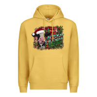 Antique Gold merry christmas cow Premium Hoodie - CowhideDigitalArt
